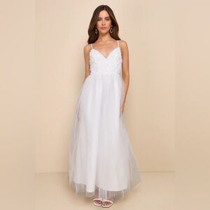 Lulu's white bridal dress XL NWT